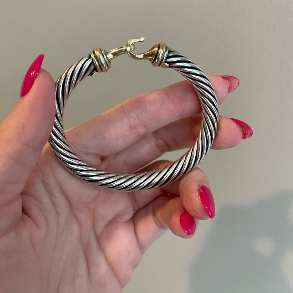 Cable Classic Buckle Bracelet with 14K Gold, 7mm